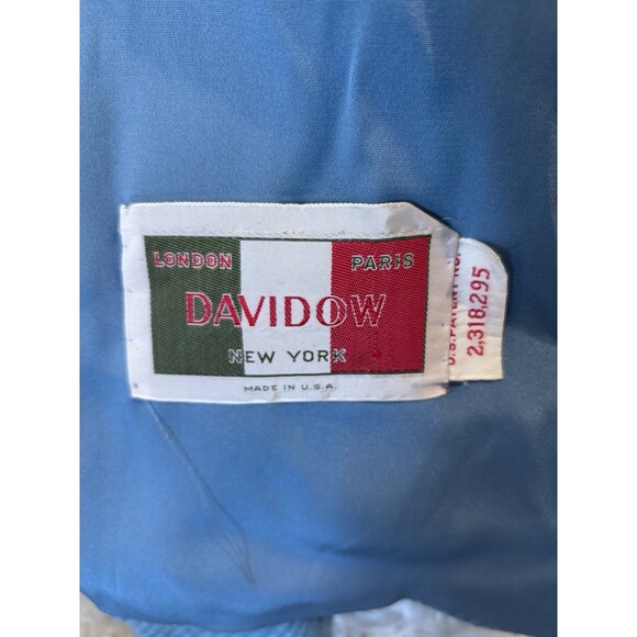 DAVIDOW Marshall Fields Vintage 60s Suit Blue Wool 3/4 Sleeve Jacket Skirt 0-2 - Picture 6 of 6